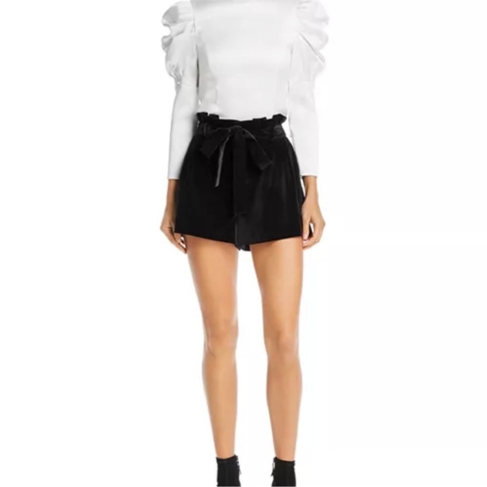 Alice + Olivia Velvet Paper Bag Shorts